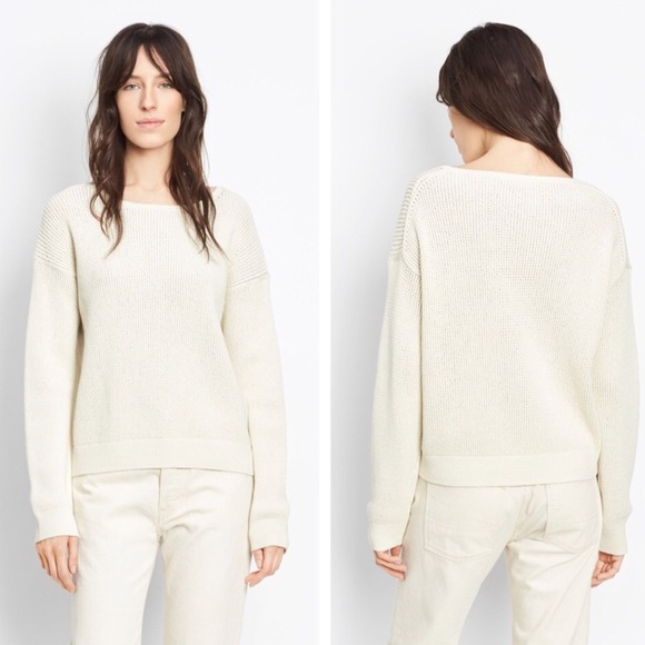 Vince Lattice Stitch Crew Neck Sweater - Picture 3 of 5